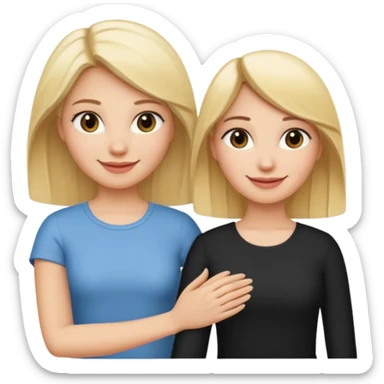 blonde woman holding hands with a dark-haired woman sticker