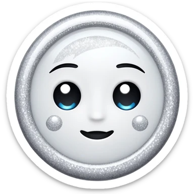 white glory glitter sticker