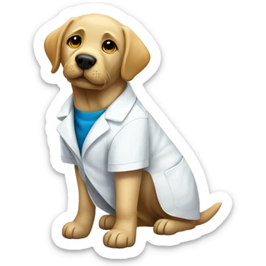 Labrador in a labcoat  sticker