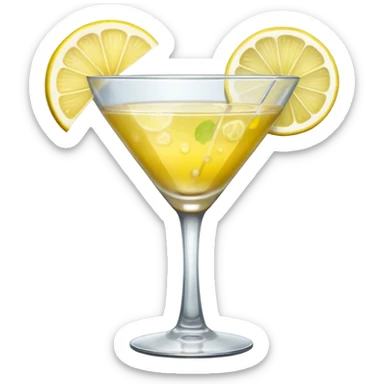 cocktail glass with a lemon slice sticker