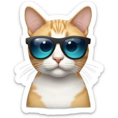 Cat with sunglasses sticker