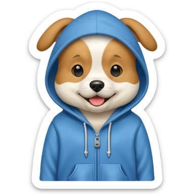 Dog wearing hoodie sticker