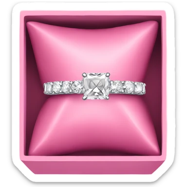 diamond ring in pink a box sticker