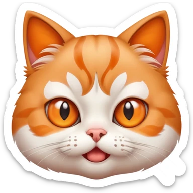 cute grimacing cat with big eyes and worried expression sticker