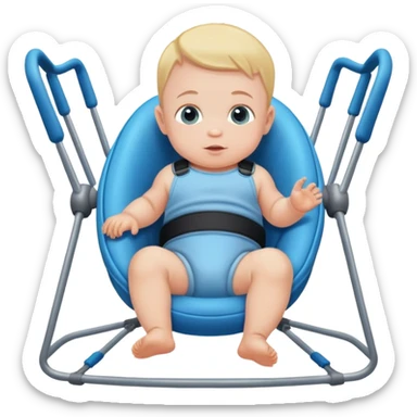 Baby boy in bouncer sticker