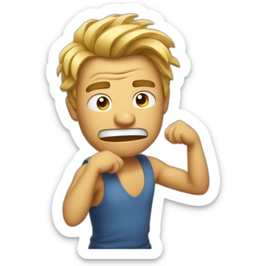 mad man pulling his hair sticker