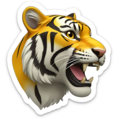 yellow tiger, profile roars sticker