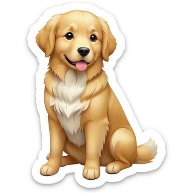 White golden retriever sitting sticker