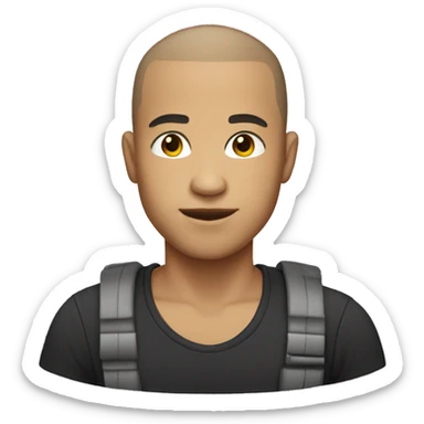 Male light skin with buzzcut hair  sticker