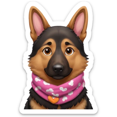 German shepherd with Dunkin donuts scarf sticker