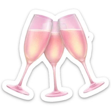 Pink sparkling champagn glasses cheering sticker