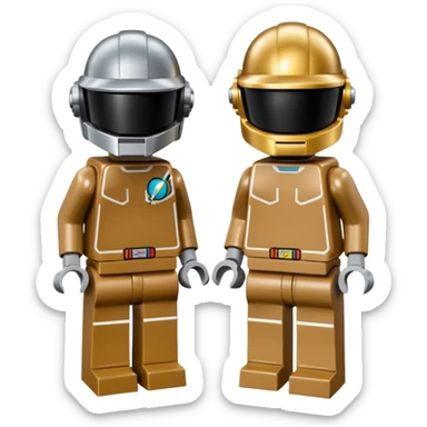 Daft punk in lego mini fig style. With their own outfit sticker