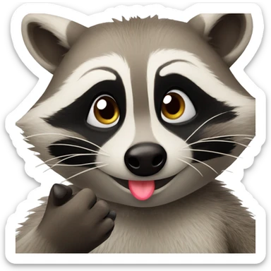 Raccoon blowing kiss  sticker