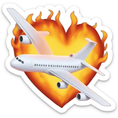 Plane White heart on flames. Take this as reference ❤️‍🔥 sticker