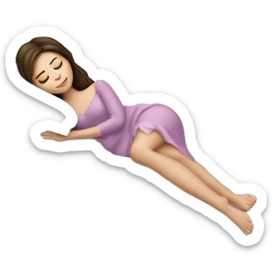 sleeping beauty brunette white girl with a silk pillow sticker