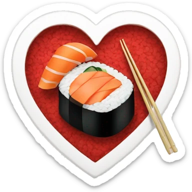 sushi heart sticker