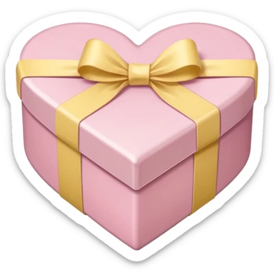 Box of chocolates (heart) in soft pink, beige and yellow pastel colors sticker