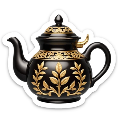 Black tea pot  sticker
