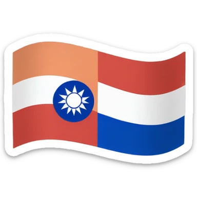 Peach in Taiwan flag colors sticker