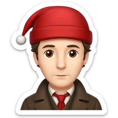  sherlock holmes with a xmas hat sticker