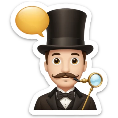 Fancy man with top hat and mustache and wearing monocle, and having a speech bubble saying, “it is so” sticker