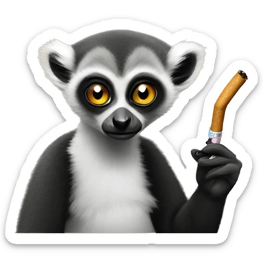 A lemur smoking a cig sticker