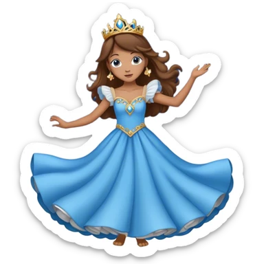 Mushroom princess brown hair blue eyes dancing under the moon  sticker