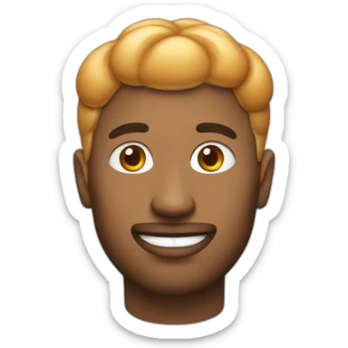 man with brioche head sticker