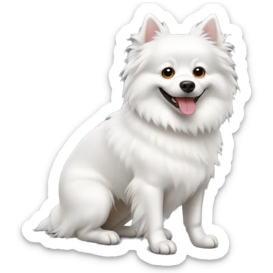 white spitz dog sticker