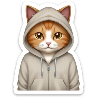 cat wearing hoodie  sticker
