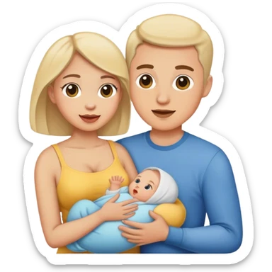 Couple making a baby sticker