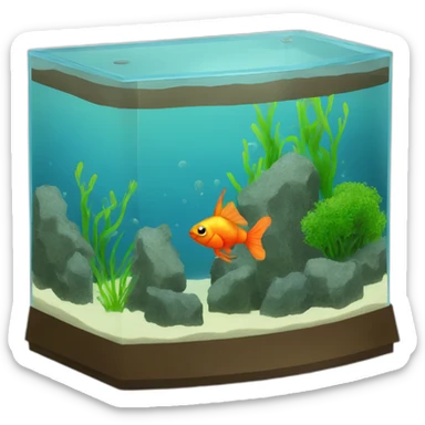 aquascaping fish tank with shrimps sticker