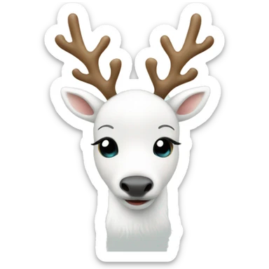cute white reindeer christmas sticker