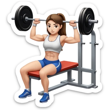 Girl bench pressing  sticker