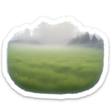 Fog blanketing a meadow sticker