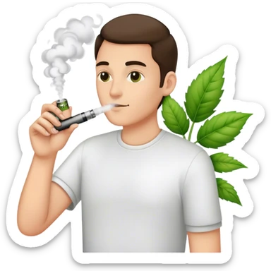 vape smoking natural plants sticker