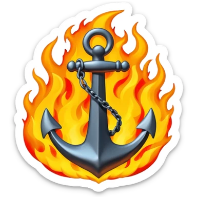 Anchor and fire sticker