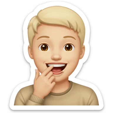 Laughing emoji with hand over mouth sticker