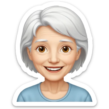 elderly woman white hair  sticker