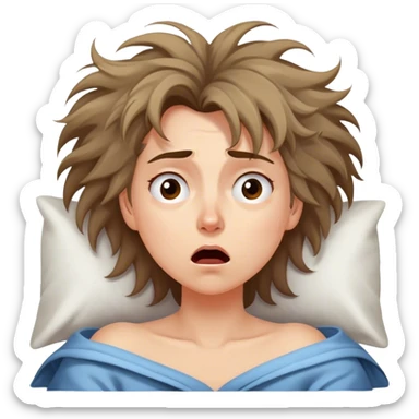Cinematic Funny Aurora Portrait Emoji, Looking confused as she wakes up, hair a complete mess, blinking sleepily, the struggle of waking up beautifully captured in a hilarious yet endearing moment! sticker