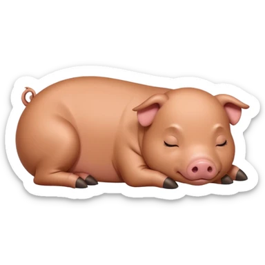 brown cute minipig full body, sleeping sticker