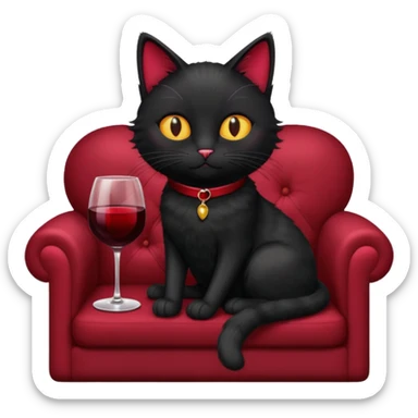black cats On A Couch With Wine sticker