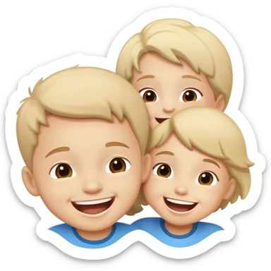 two children laughing together, happy and friendly sticker