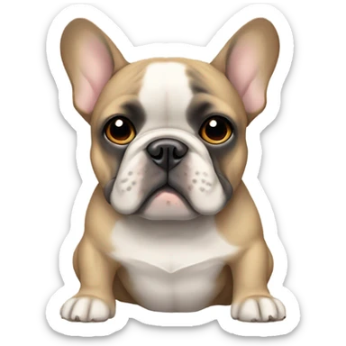A blue and tan French bulldog dealing with depression sticker