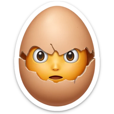 À White egg with human features sticker