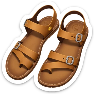 sandal sole with straps visible from below, emoji style sticker
