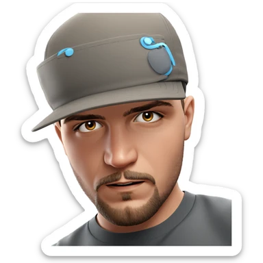 realistic male portrait with beard sticker