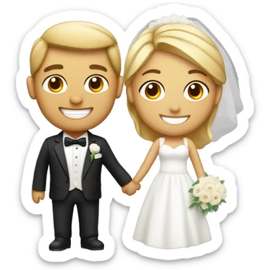 Smiling groom and bride sticker