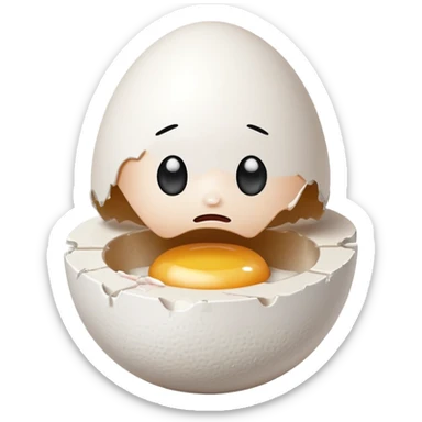 make a singular egg in a egg carton with empty spots around to represent isolation. make the egg have a sad expression like a sad face with tears. sticker