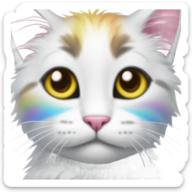 Rainbow and kitty  sticker